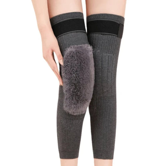 2 PCs Adjustable Cashmere Wool Knee Warmer -30⁰ Warm Knee Pads with Straps